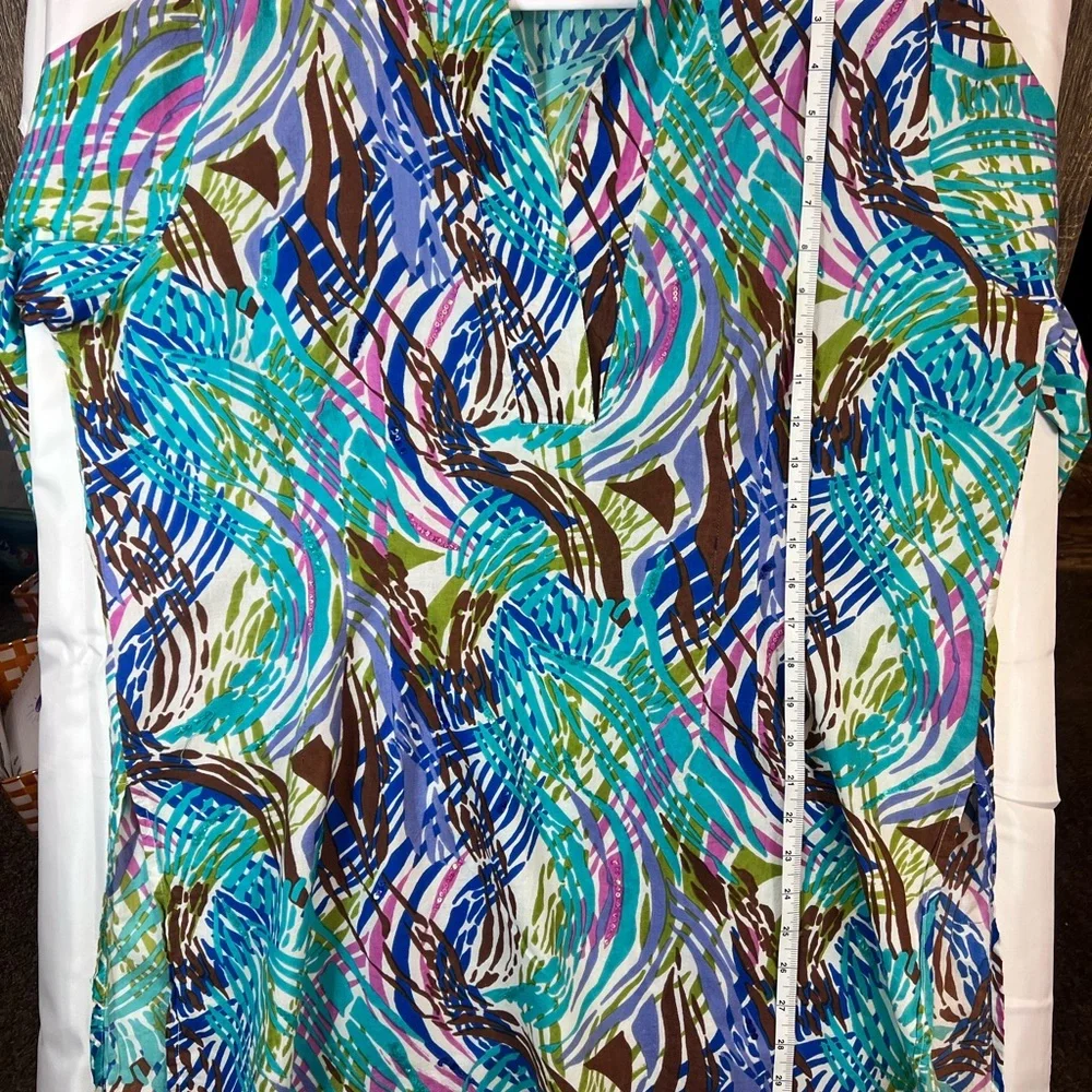 Life-Style Women Floral Print 3/4‎ Sleeve RN#94153 Sz 1x Made In India - Picture 9 of 12